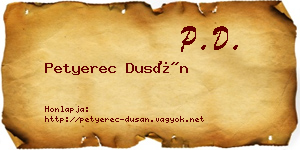 Petyerec Dusán névjegykártya